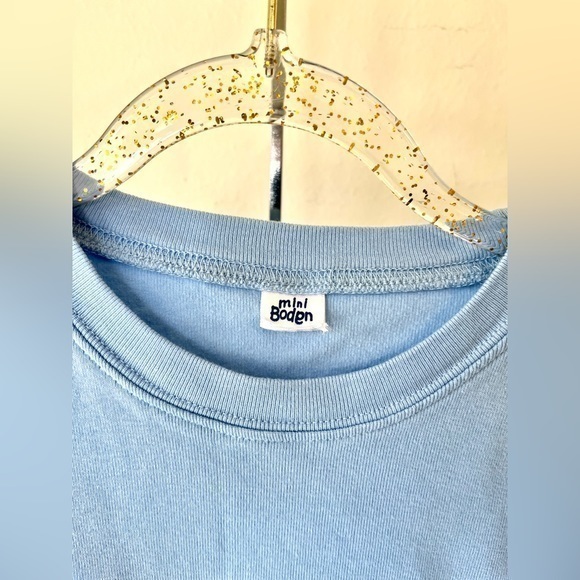 Mini‎ Boden Cotton Unisex Washed Slub T-shirt in Solid Light Blue, 4/5Y, VGUC - Picture 2 of 3